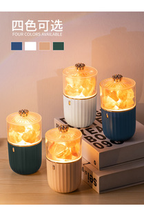 เครื่องพ่นไอน้ำอโรม่าแบบพกพาขนาดเล็ก OEM พร้อมหินเกลือหิมาลัย ไฟ LED กลางคืน ชาร์จ USB ได้ ใช้ในรถยนต์ได้ - Product Image 4