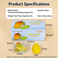 Z Jouet anti-stress à succès en stock, mangue à presser relaxante, changeant de couleur, son croquant, boîte de présentation, emballage PVC