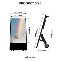 Affichage Numérique Extérieur Autonome Étanche IP65 sur Pied, Écran Tactile LCD Portable pour Publicité