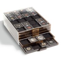 Capsule de pièce carrée de dalle de pièce de monnaie en plastique propre facile à ouvrir de 50*50MM avec la mousse flexible d'Eva