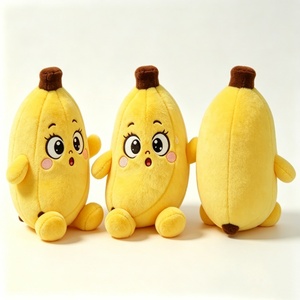 Peluche de Plátano Personalizado, Pequeño y Sentado, con Cara Bordada, Juguete de Peluche con Forma de Plátano para Niños - Product Image 1