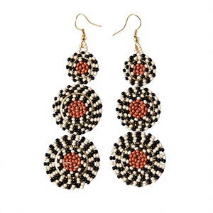 Triple Circle Seed Bead Boho Fashion <b>Earrings</b> Jewelry Glass Bead <b>Earrings</b> Handmade Dangle <b>Earrings</b> For Women Girls New - Product Image 1