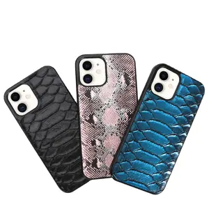 Best sellers supplier shockproof python luxury pu leather phone cover custom cellphone case for smartphone