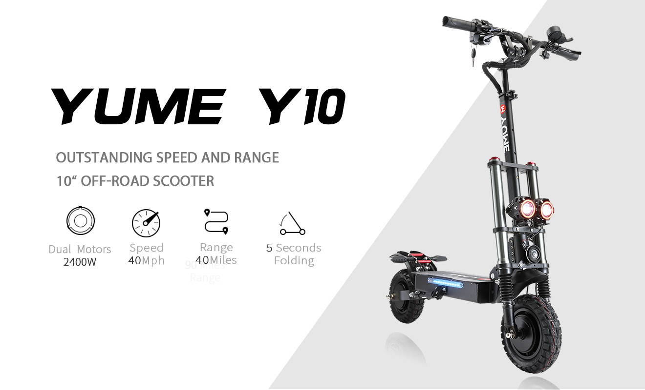 YUME 2400W Dual Motor Electric Fat Tire Scooter 60km Range