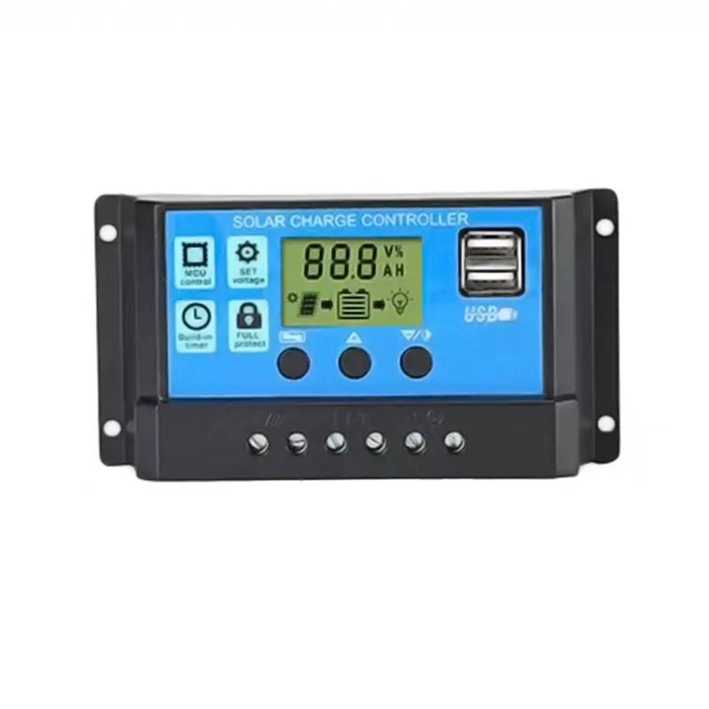 Limited Discount ACTECmax Solar Charge Controller 12V/24V 30A with Protection and Blue Light Operated PWM Charging