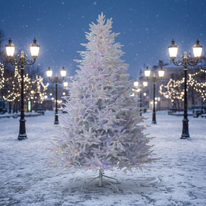 Árbol de Navidad Artificial de PVC con Luces LED, Diseño 2026, Color Blanco Nieve, Decoración para Interiores, Hogar y Fiestas, de 5 a 10 pies, para Navidad y Año Nuevo - Product Image 1