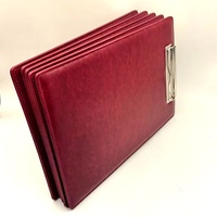 Porte-documents A4 en cuir PU avec logo personnalisé, clip de bureau, dossier, menu avec clip métallique