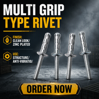4.8mmx16 Rivets POP structurels à tête ronde Rivets aveugles en acier au carbone Rivets à tête de clou à bouton poussoir multi-prises pour panneau solaire