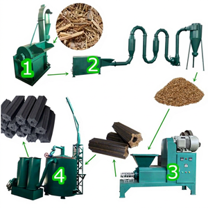 Four de carbonisation automatique continu pour briquettes de charbon de bois à partir de coques de noix de coco, sciure de bois, coques de riz et déchets de palmier, capacité 300-1200 kg/h - Product Image 1