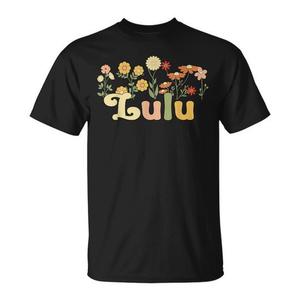 T-shirt Lulu Grandma Flowers, motif floral noir, cadeau pour femme - Product Image 1