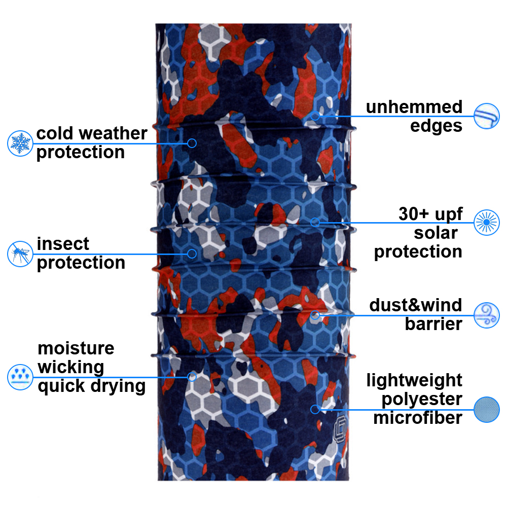 Оптовая продажа, спортивные головные уборы, ожерелье из микрофибры, бесшовная многофункциональная камуфляжная бандана, повязка на голову