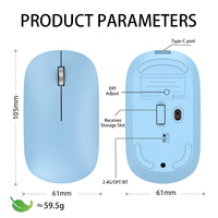 Souris de jeu sans fil optique ultra-mince rechargeable double mode pour ordinateur portable Spot Direct Sales