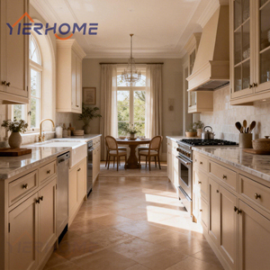 YIERHOME Ensemble <span class=keywords><strong>de</strong></span> cuisine moderne complet, armoires modulaires avec plan <span class=keywords><strong>de</strong></span> travail en quartz, évier intégré, <span class=keywords><strong>plaque</strong></span> <span class=keywords><strong>de</strong></span> <span class=keywords><strong>cuisson</strong></span> et colonne d'appareils électroménagers - Product Image 3