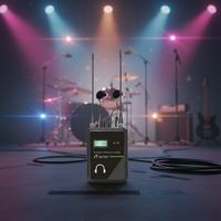 Microphone intra-auriculaire sans fil professionnel AIDI à condensateur, suppression du bruit, métal noir, son parfait pour les concerts en direct sur scène