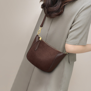 Nouveautés 2025 – Sac chic et compact en cuir véritable pour femme, automne/hiver, à porter à l'épaule ou en bandoulière, modèle « Dumpling Bag » - Product Image 3