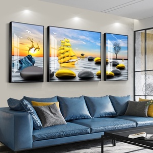 Pittura di cristallo leggera della porcellana del diamante della barca <span class=keywords><strong>a</strong></span> <span class=keywords><strong>vela</strong></span> di lusso leggera per la decorazione del fondo del sofà del salone - Product Image 3