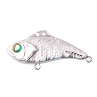 LUTAC Eau entière Coulée longue Plastique ABS Métal Alliage de zinc VIB Appâts durs Revêtement laser Crochet triple Trous arrière 55mm/14g