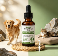 Gouttes liquides de Shilajit de l'Himalaya 100% naturel pour chiens, chats et petits animaux. Riche en acide fulvique et en plus de 80 oligo-éléments