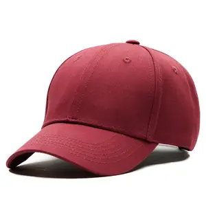 Venta al por mayor de moda personalizada sombrero al aire libre protección solar espacios en blanco 6 paneles gorra de béisbol roja
