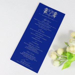 Kỳ nghỉ bên da Thẻ trình đơn chương trình tùy chỉnh thẻ nhung Dòng Thời Gian dập nóng thực đơn đám cưới giấy - Product Image 5