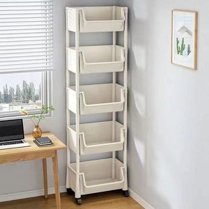 Portable <b>Storage</b> Rack Trolley 5 Tier With Casters Multi Purpose Home Organizer For Kitchen Living Room Bedroom - Product Image 4
