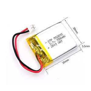 แบตเตอรี่ลิเธียม3.7V Li NMC 200-400mAh 502530 <span class=keywords><strong>502035</strong></span> 502535 502030 552035จากประเทศจีน - Product Image 2