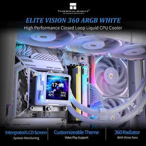 Thermalright พัดลมระบายความร้อนของเหลวหน้าจอ LCD ถอดออกได้2.73in CPU AIO Cooler CPU ขาว argh Vision 360ยอดเยี่ยม - Product Image 6