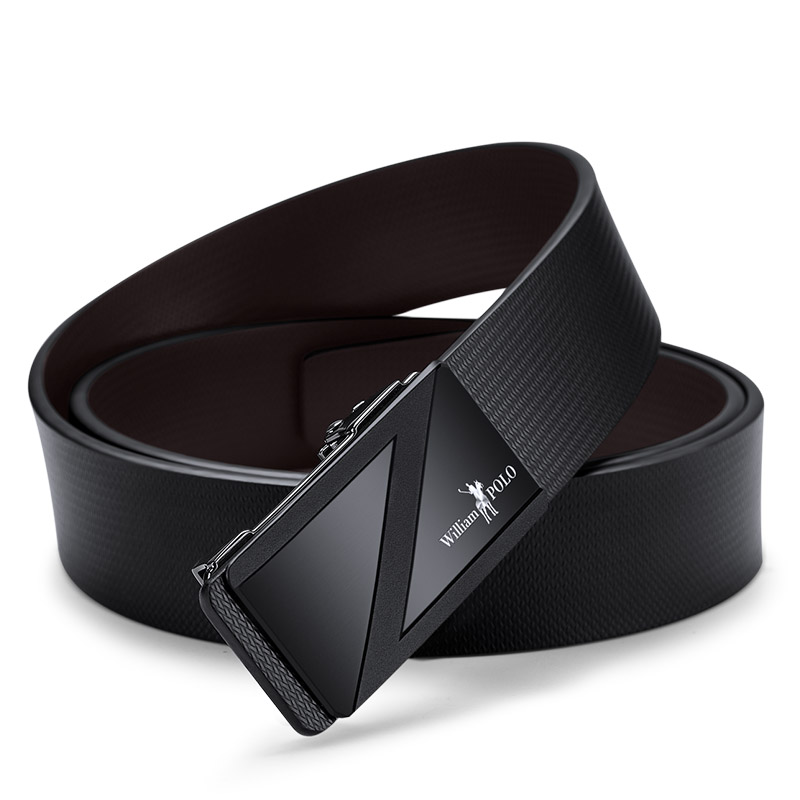 Ремень WILLIAMPOLO мужской с автоматической пряжкой, натуральный роскошный кожаный пояс