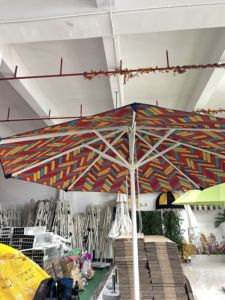 Paraguas de poste medio de marca de lujo resistente, paraguas impermeable para piscina de Patio, paraguas de verano con impresión <span class=keywords><strong>Digital</strong></span> interior - Product Image 2