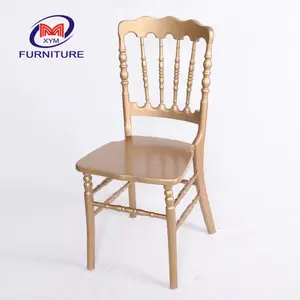 Cheap stacking wedding wood metal napoleon chairs with cushion for sale