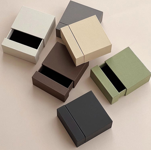 กล่องกระดาษแข็งแบบเลื่อนได้กล่องลิ้นชักกระดาษกล่องของขวัญสร้อยคอต่างหูแหวนกล่องเครื่องประดับ - Product Image 6