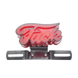Feux arrière de moto rétro en métal, feu arrière LED en forme de lettre F, feu stop arrière - Product Image 2