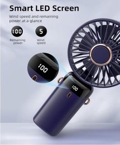 Produit tendance 2025, ventilateur portable 1200 mAh, 5 niveaux de vitesse, mini ventilateur à main, refroidisseur d'air, ventilateur sur pied rechargeable - Product Image 3