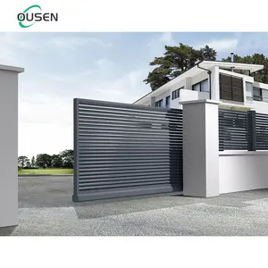 main sliding simple automatic electric driveway aluminum metal door gate modern design 2024