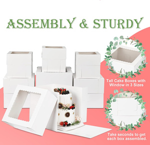 Hot Selling Biodegradable Folding Cake Box Matt Lamination Embossing UV Coating Vanishing <b>Window</b> Foldable Paper Packaging - Product Image 3