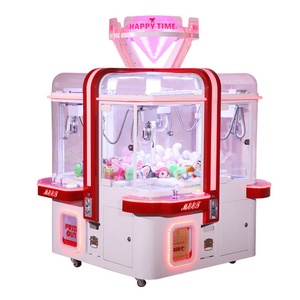 Four People Magic Cube Mini Claw Crane Machine <b>Large</b> Claw Crane Machine Coin Operated Catch <b>Doll</b> Lipstick Game Machine - Product Image 1