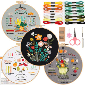 Kit <span class=keywords><strong>de</strong></span> Bordado <span class=keywords><strong>de</strong></span> Algodón DIY <span class=keywords><strong>de</strong></span> 4 Piezas para Principiantes Adultos, Práctica <span class=keywords><strong>de</strong></span> Más <span class=keywords><strong>de</strong></span> 30 Puntadas, Tema Floral, Muestras Estampadas para Coser a <span class=keywords><strong>Punto</strong></span> <span class=keywords><strong>de</strong></span> <span class=keywords><strong>Cruz</strong></span> - Product Image 5