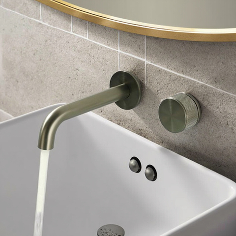 Brushed Brass Concealed Basin Faucet Single Handle OEM