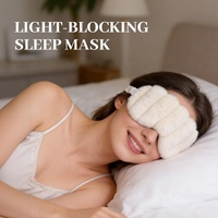Masque de sommeil en peluche douce bloquant la lumière, masque pour les yeux avec sangle réglable pour les voyages et la détente nocturne