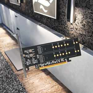 PCIe kartu ekspansi SSD 4.0 X16 ke Quad NVMe M.2-4 Port M.2 adaptor dengan Heatsink untuk PC Desktop - Product Image 3