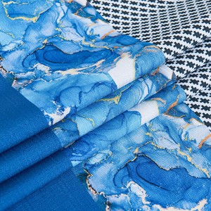 Set di trapunte in cotone blu Anti-acaro antipolvere Anti-batteri Hotel Set di biancheria da letto asciugamano da letto copripiumino da letto 7 pezzi Set di biancheria da letto - Product Image 5