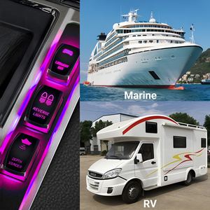 Interrupteur à bascule sondeur lumière LED violette, interrupteur à bascule 12V Marine Heavy Duty on off pour bateau de pêche Kayak Pontoon voilier - Product Image 6