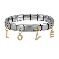 Bracelet tendance en acier titane avec pendentif cœur cerise fraise, style européen et américain, best-seller, bijoux goutte d'huile