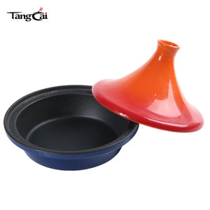 Pot <span class=keywords><strong>à</strong></span> <span class=keywords><strong>tajine</strong></span> <span class=keywords><strong>en</strong></span> <span class=keywords><strong>fonte</strong></span> de qualité commerciale avec couvercle conique, résistant <span class=keywords><strong>à</strong></span> la rouille, idéal pour les plats marocains, cuisson lente, compatible four - Product Image 2