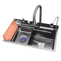 Évier de cuisine intelligent multifonction numérique en acier inoxydable SUS304, grand évier cascade moderne, ensemble complet - Offre Spéciale