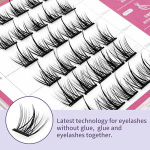 LAKANAKU自粘睫毛簇段预切割预胶水Diy簇睫毛定制不需要胶水压在簇睫毛上 - Product Image 3