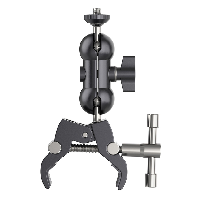 KALIOU Z019 Aluminum Alloy Multi-Function Double Ball Adapter Magic Arms+ 1/4" 360 Rotating Bracket Mount Super Clamp