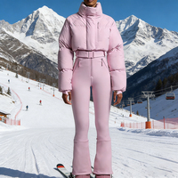 Traje de esquí de una pieza para invierno, para hombre y mujer, mono cálido para snowboard, conjunto de esquí, overol de nieve, grueso, cortavientos, impermeable, con cremallera