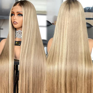 Confortable Balayage Droite 36 Pouces Cheveux Vierges Bruts 500% Densité HD 13*5 Perruques Patchwork Peut Au Lieu Perruque Médicale Pour L'alopécie - Product Image 1