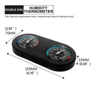 爬虫類のためのホット販売黒プラスチックデュアル熱湿度計ダブルダイヤル温度計と湿度計 - Product Image 6
